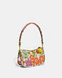 COACH®,SWINGER BAG 20 WITH FLORAL PRINT,Glovetanned Leather,Small,Brass/Ivory Multi,Angle View