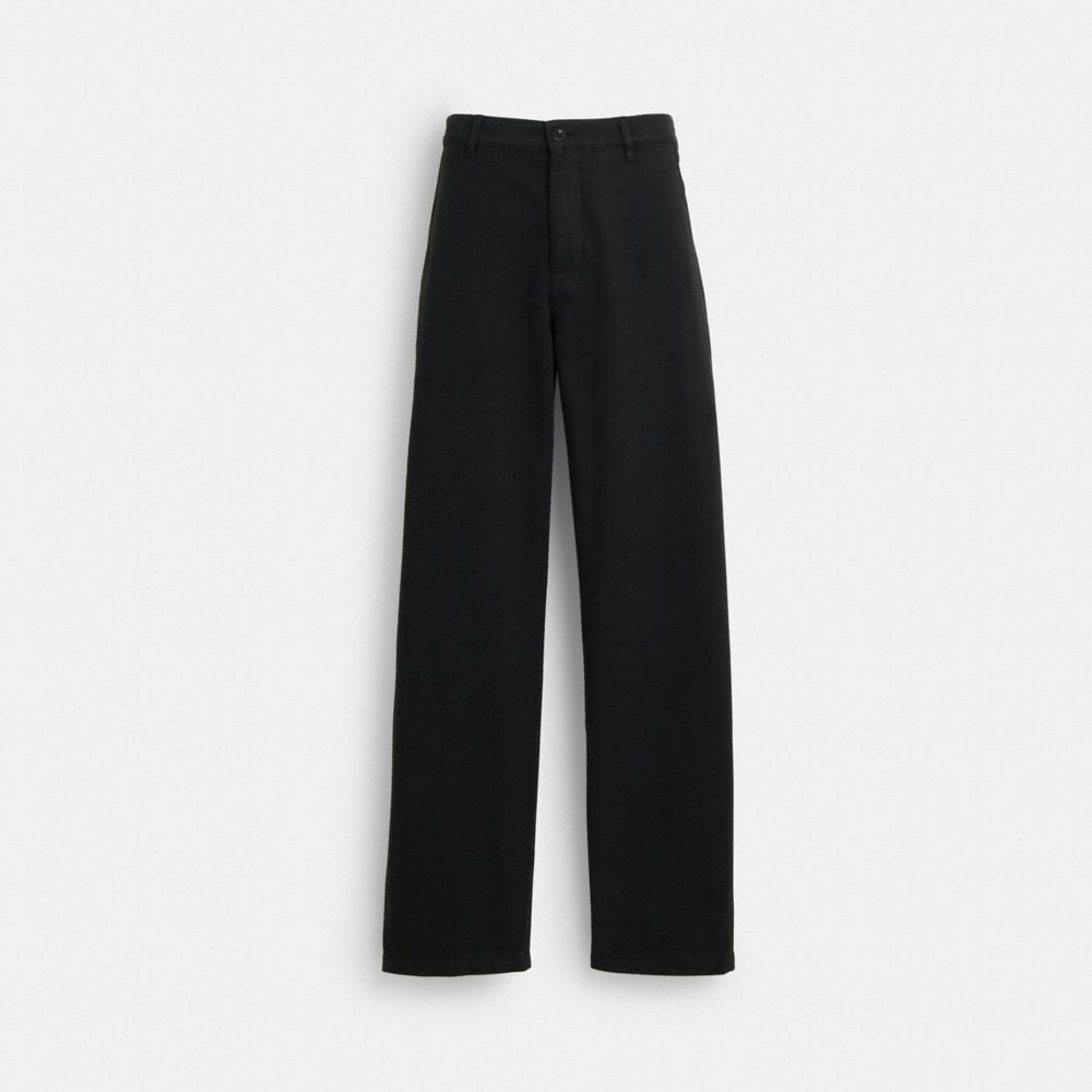 COACH®,GARMENT DYE CHINO PANTS,Black,Front View