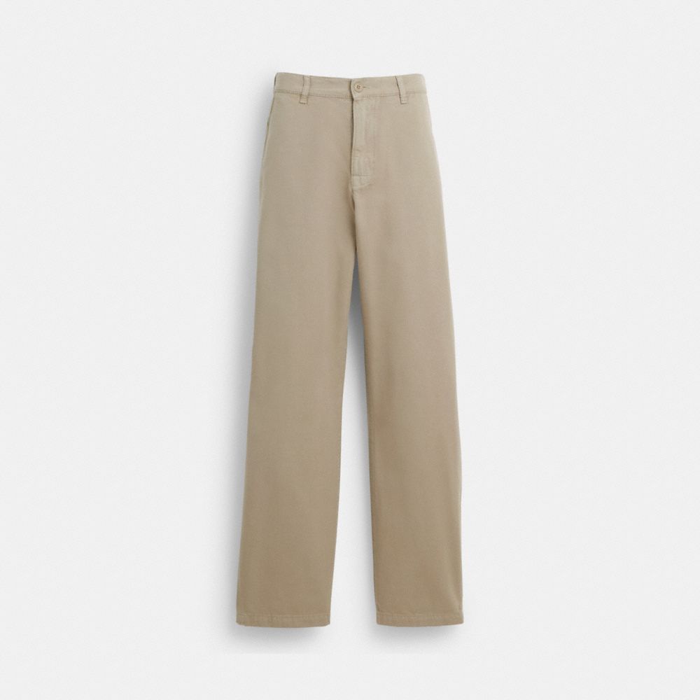 COACH®,PANTALON CHINO TEINT EN PIÈCE,Beige,Front View