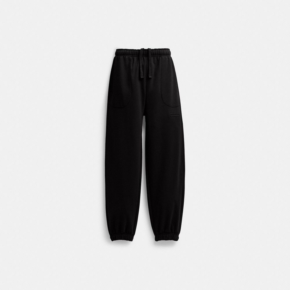 Heritage Badge Ribbed Lounge Joggers, Black