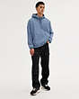 COACH®,HOODIE WITH SIGNATURE HOOD,cotton,Blue,Scale View