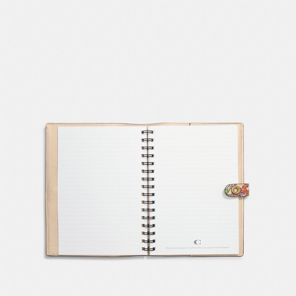 COACH®,Notebook With Floral Print,,Inside View,Top View