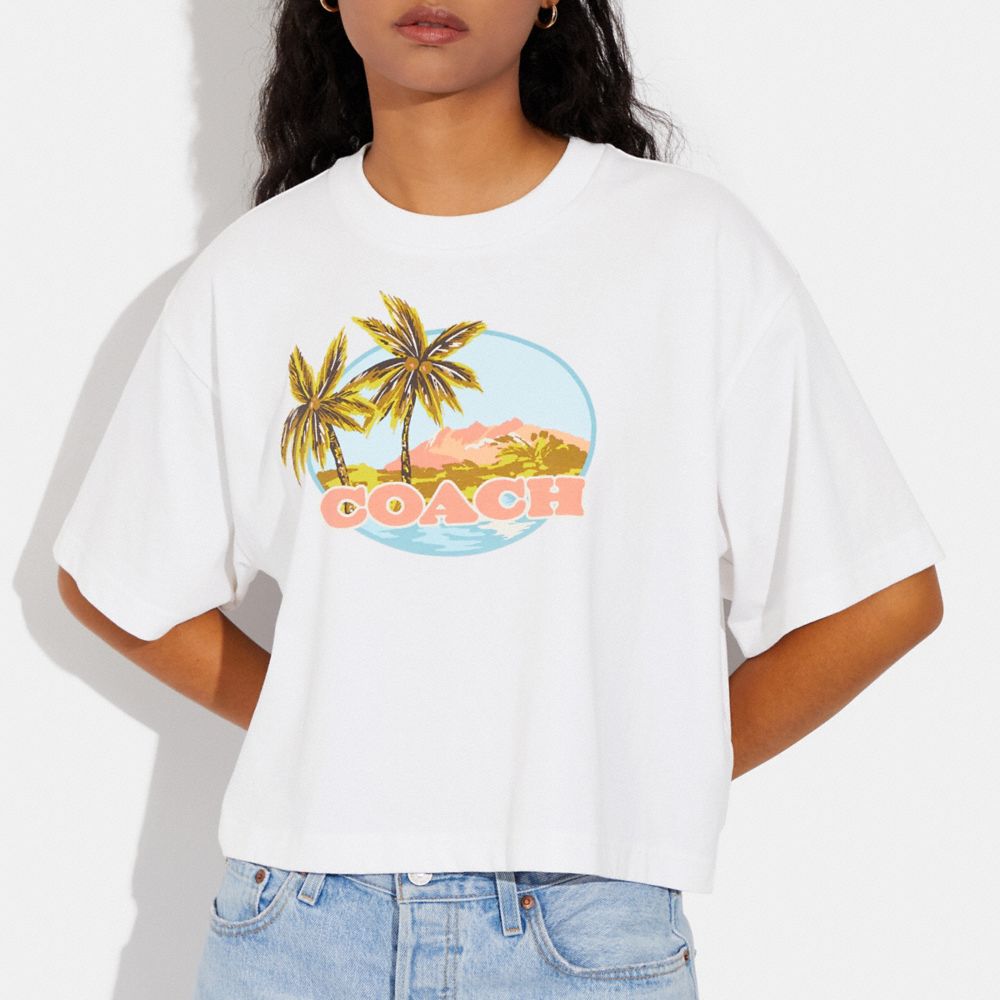 COACH®,Hawaiian Cropped T Shirt,,Detail View