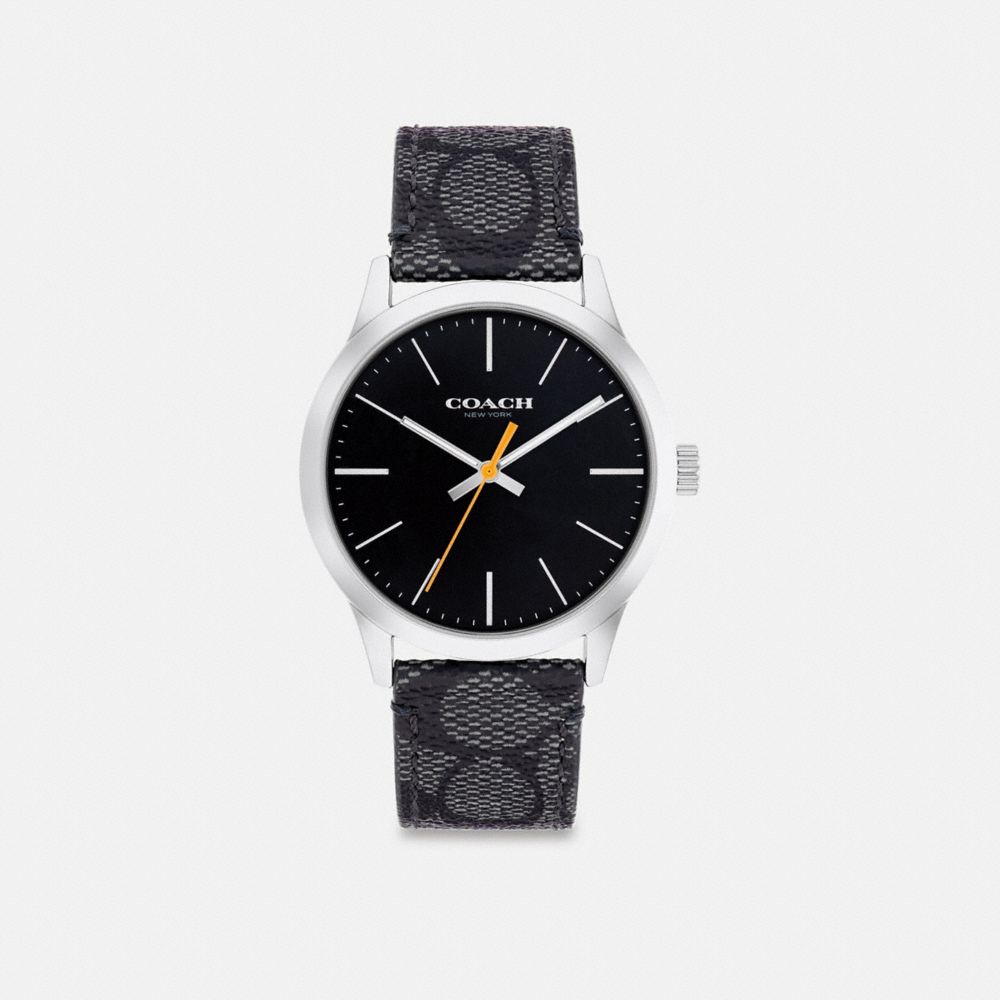 COACH®,BAXTER WATCH, 39MM,Graphite,Front View