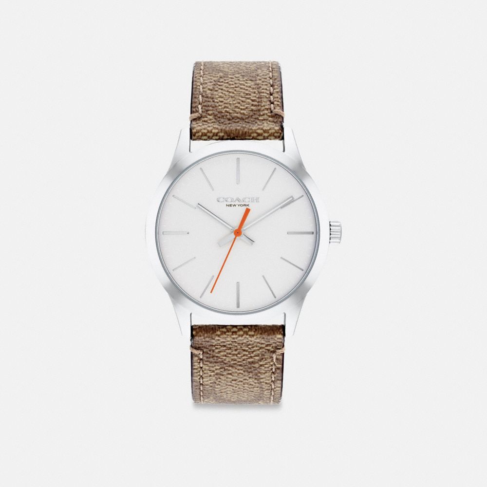 COACH®,MONTRE BAXTER, 39 MM,Kaki,Front View