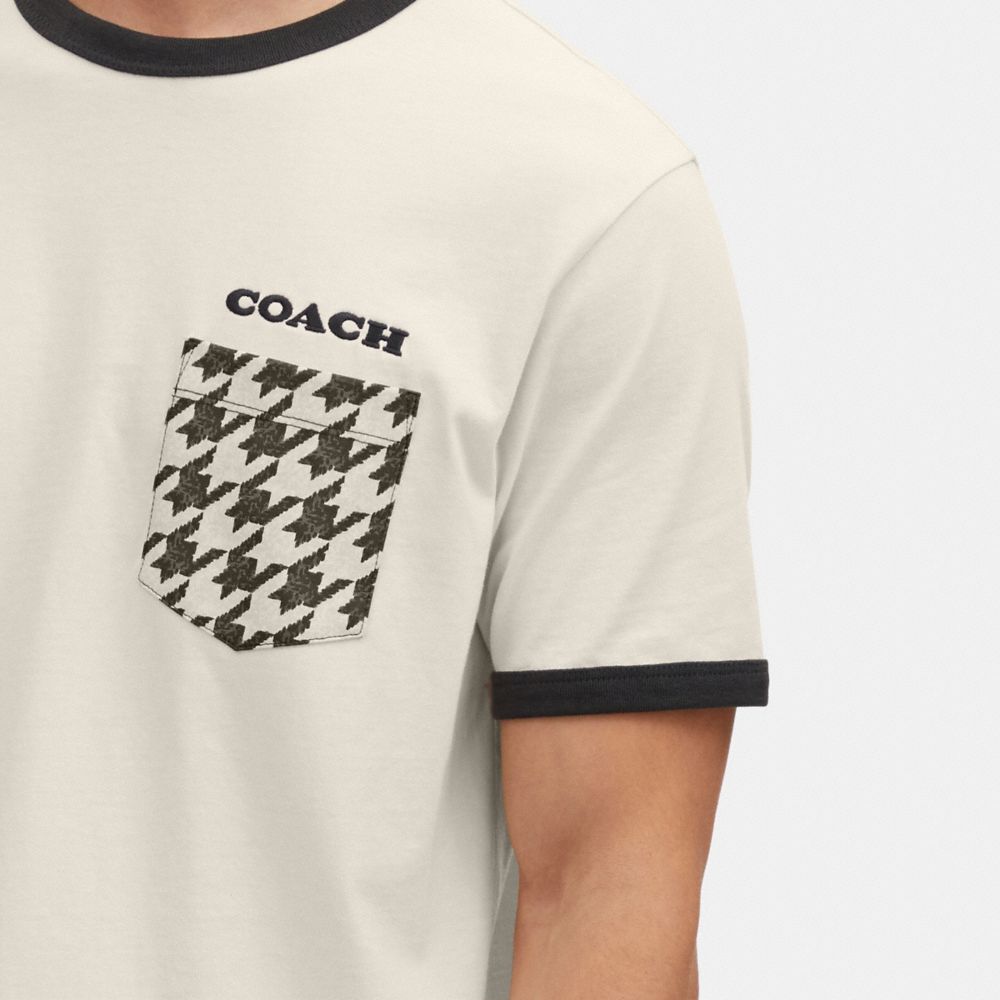 公式】コーチアウトレット | ハウンドトゥース ポケット Tシャツ