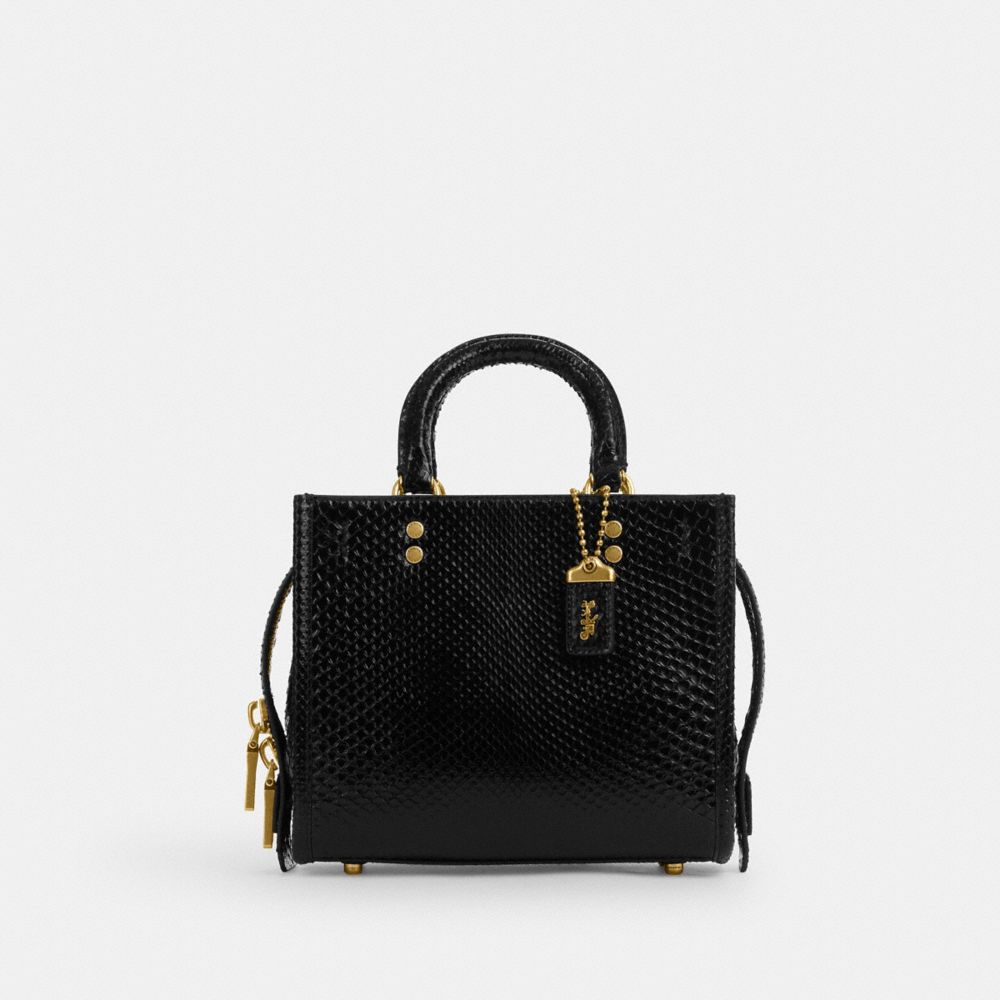 COACH®,ROGUE 20 IN SNAKESKIN,Medium,Brass/Black,Front View