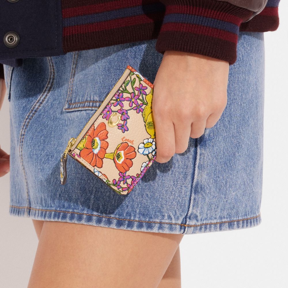 COACH®,Mini Skinny Id Case With Floral Print,,Detail View