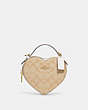 COACH®,HEART CROSSBODY IN SIGNATURE CANVAS,Small,Gold/Light Khaki Chalk,Front View