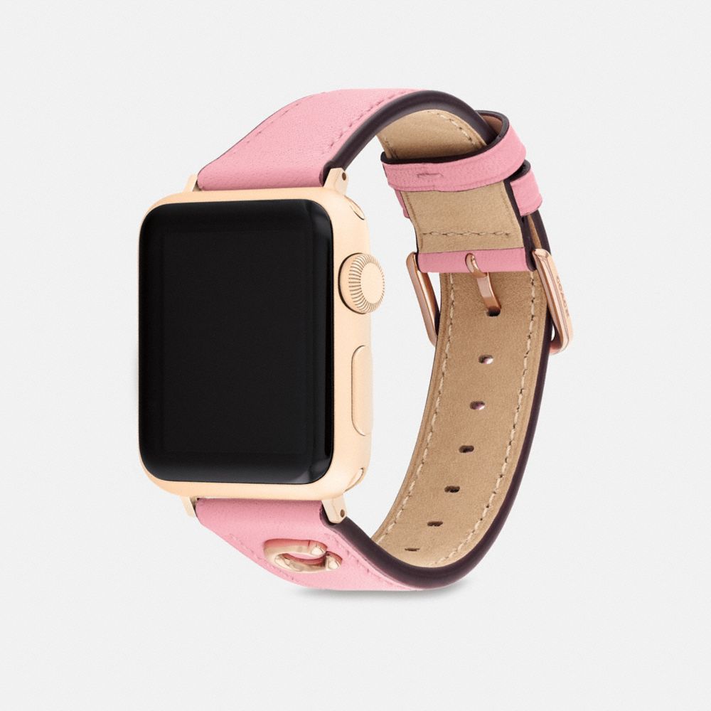 COACH®,APPLE WATCH® ストラップ・38MM/40MM/41MM,腕時計,ﾌﾗﾜｰ ﾋﾟﾝｸ