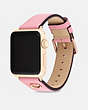 COACH®,APPLE WATCH® STRAP, 38MM, 40MM AND 41MM,Leather,Flower Pink,Angle View