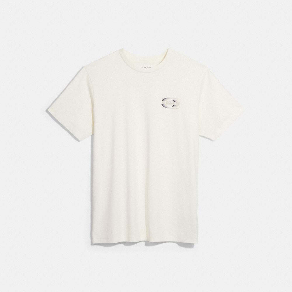 COACH®,SIGNATURE GRADIENT T-SHIRT,Chalk,Front View