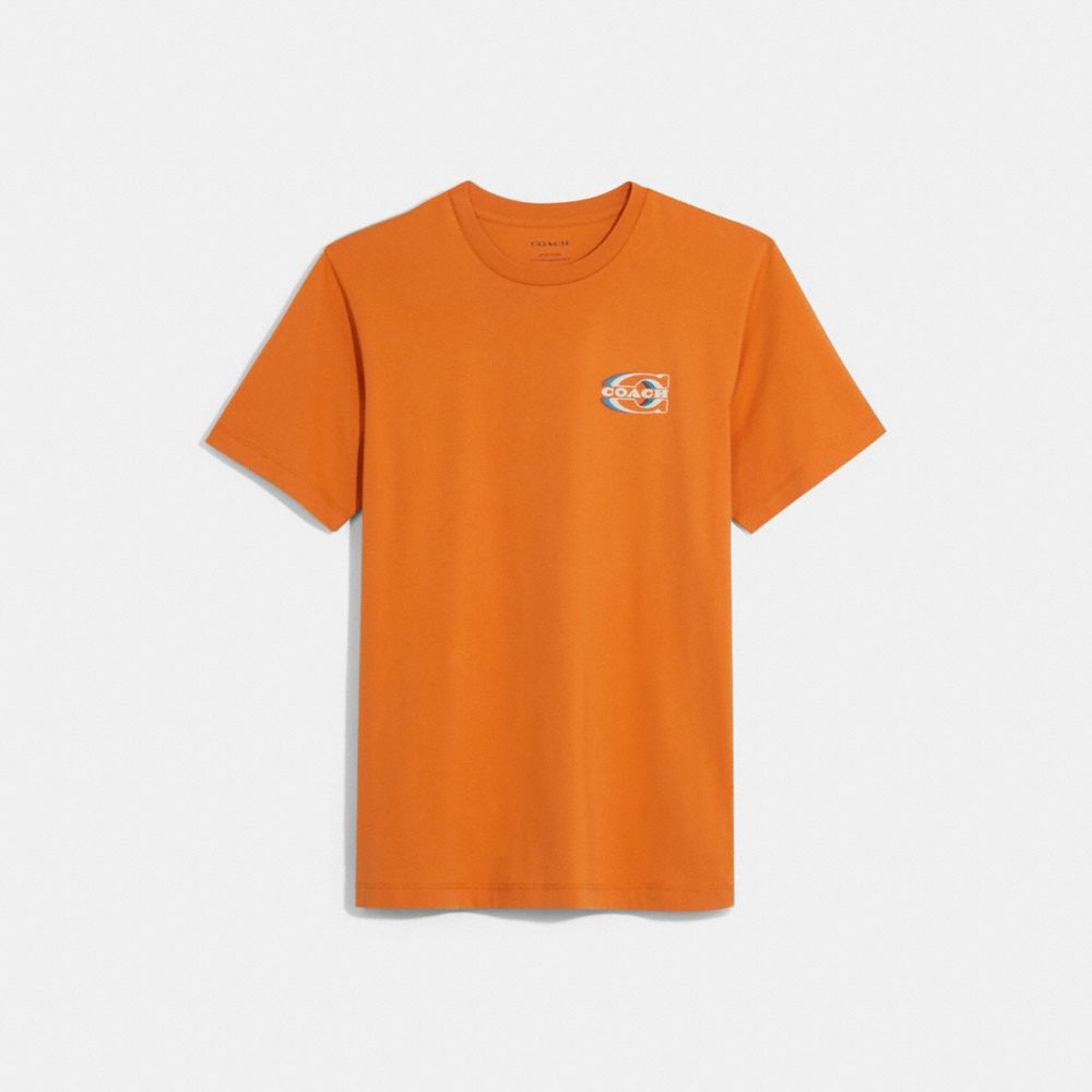 COACH®,SIGNATURE GRADIENT T-SHIRT,Orange,Front View