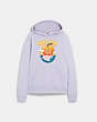 COACH®,NEW YORK APPLE SUNSET HOODIE,Lavender,Front View