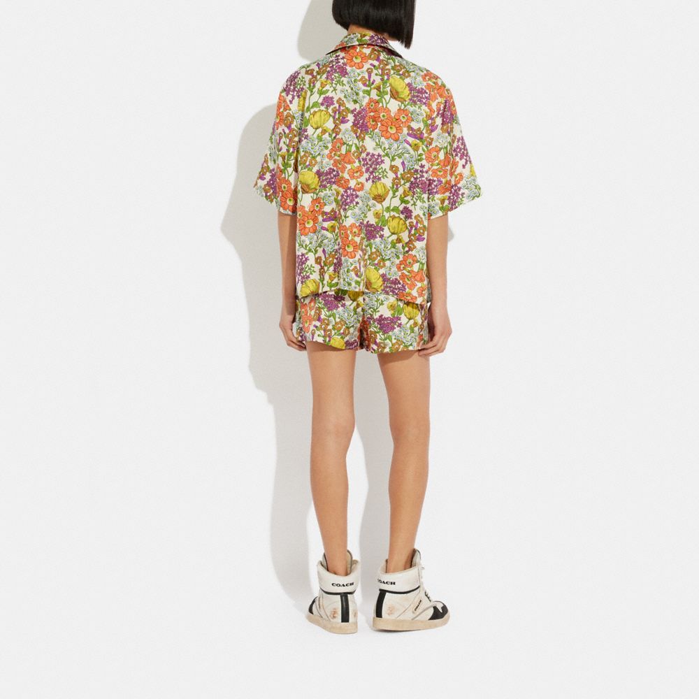 COACH®,Floral Button Down Shirt,,Scale View