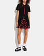 COACH®,CHERRY 40'S DRESS WITH SCALLOPED HEM,Black,Scale View