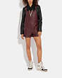 COACH®,LEATHER DUNGAREES,Leather,Burgundy,Scale View