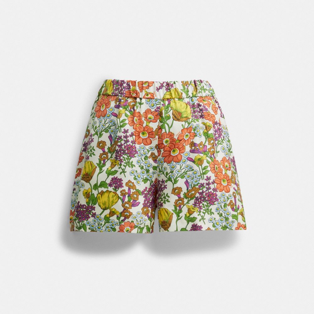 COACH®,FLORAL SHORTS,Floral,Ivory Multi,Front View
