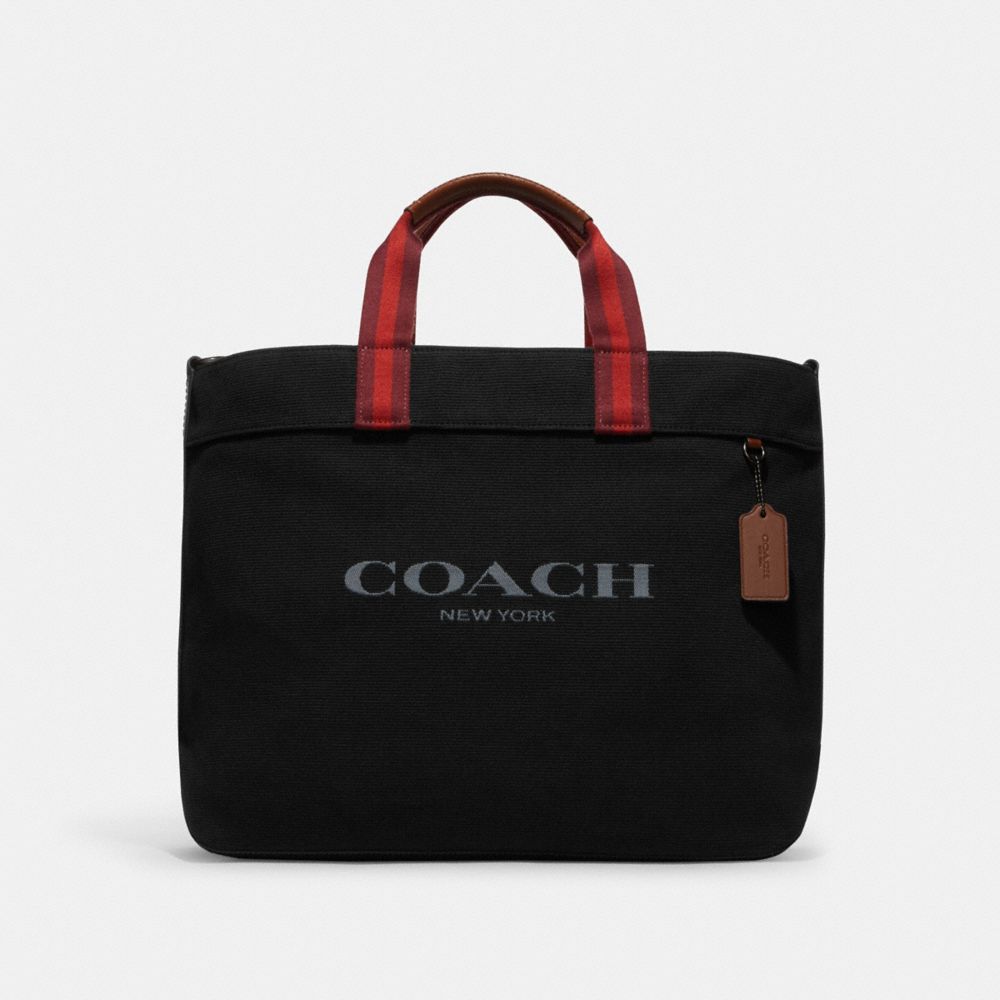 COACH®,CABAS 38,Toile,Cuivre noir/Noir,Front View