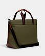 COACH®,CANVAS TOTE BAG 38,canvas,X-Large,Black Copper/Olive Drab,Angle View