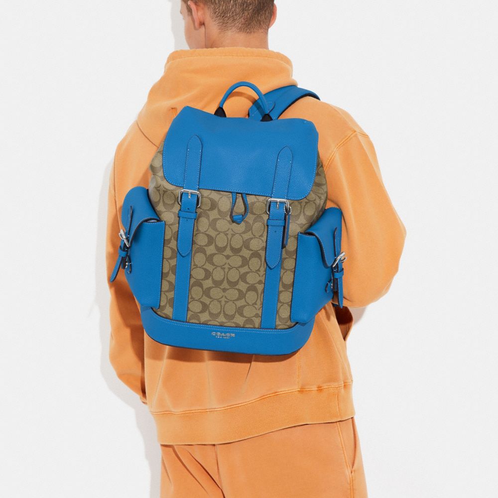 COACH®,Hudson Backpack In Colorblock Signature Canvas,,Detail View