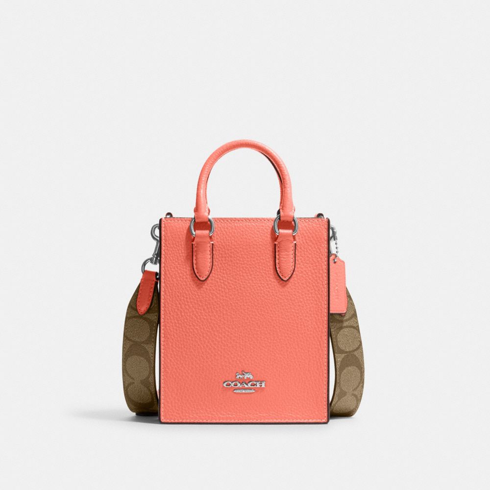 COACH®,Mini Tote With Signature Canvas,,Front View