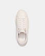 COACH®,CLIP LOW TOP SNEAKER IN SIGNATURE LEATHER,Leather,Chalk,Inside View,Top View