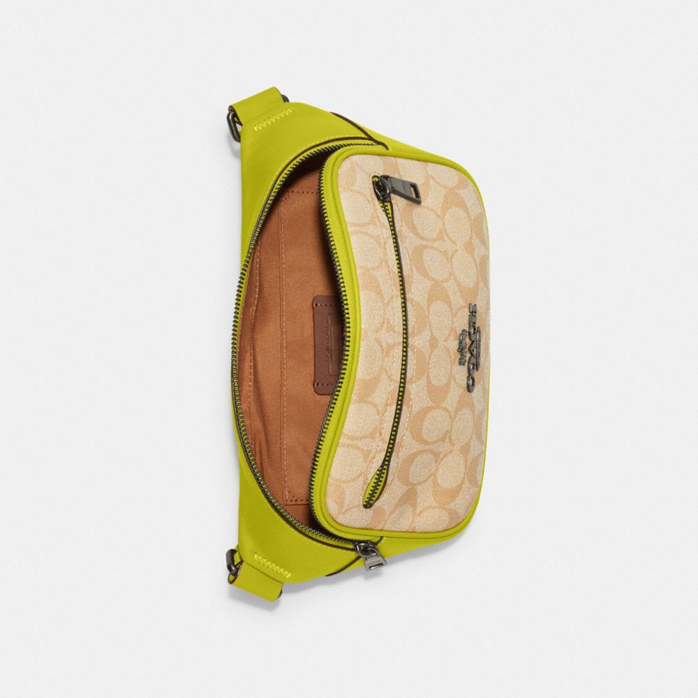 COACH®,Elias Belt Bag In Colorblock Signature Canvas,,Inside View,Top View