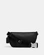 COACH®,ELIAS BELT BAG,Leather,Medium,Silver/Black,Back View