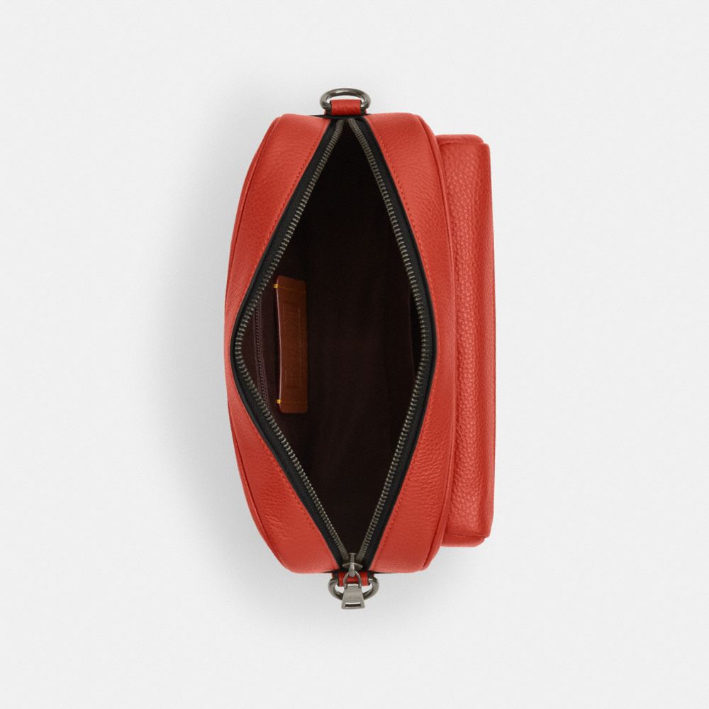 COACH®,PORTÉ-CROISÉ ELIAS,Cuir galet,Bronze/Mangue,Inside View,Top View