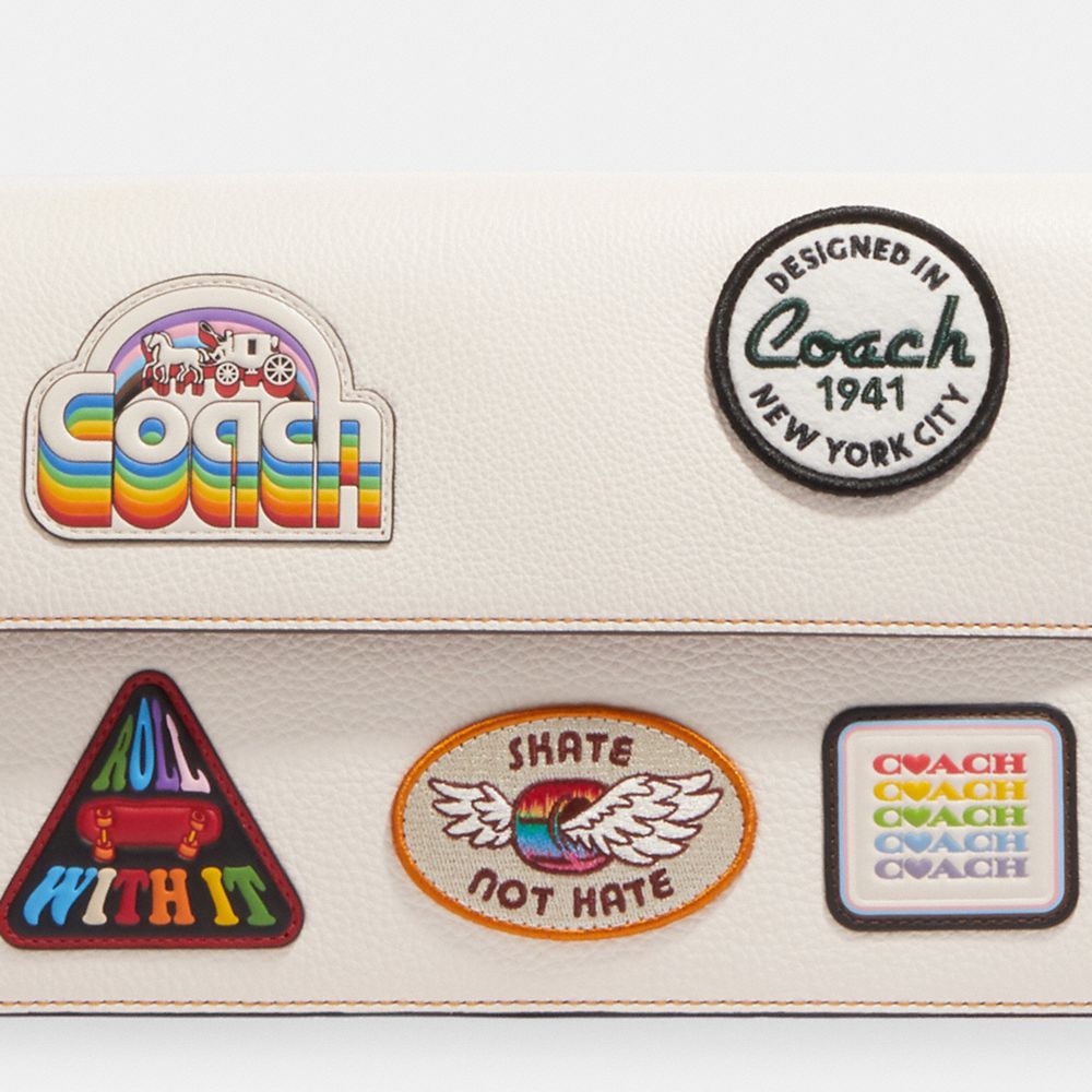 COACH®,Turner Flap Crossbody Bag With Patches,,Detail View