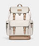 COACH®,SPRINT BACKPACK IN COLORBLOCK,Leather,X-Large,Office,Black Antique Nickel/Chalk/Steam,Front View