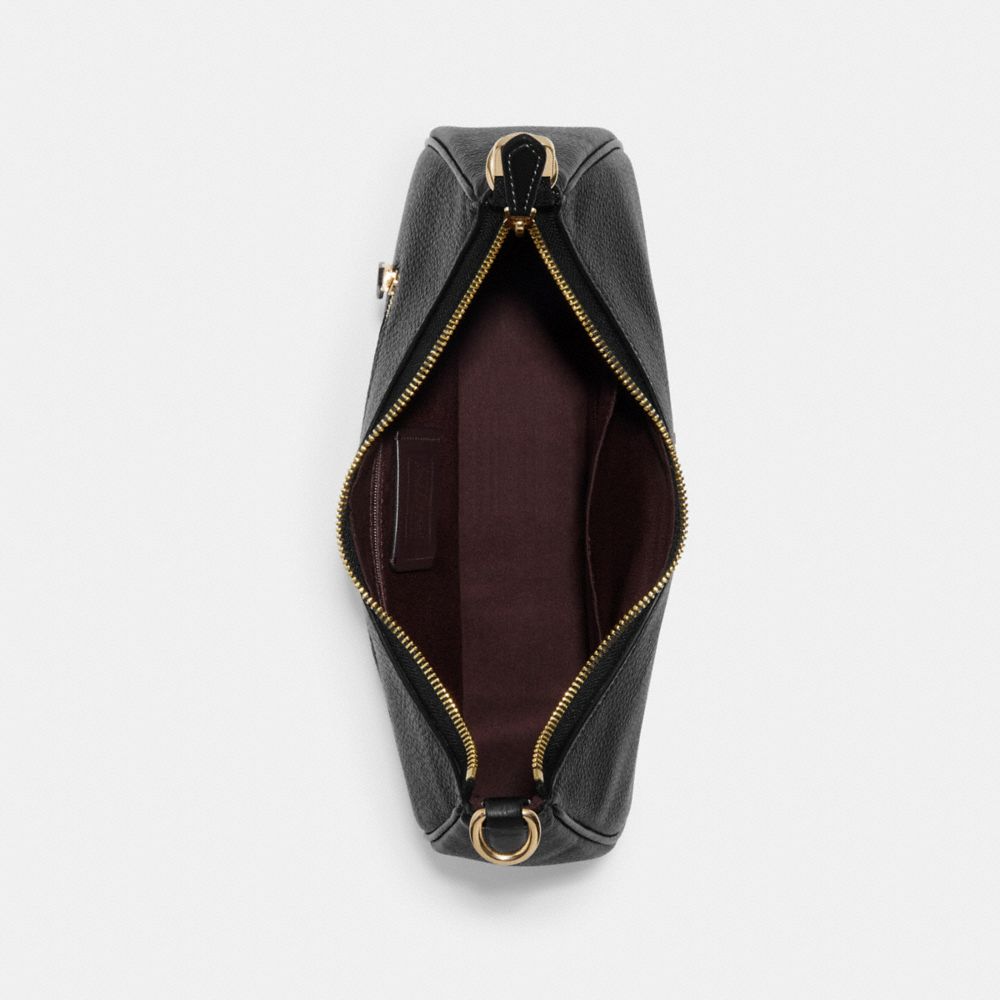 COACH®,TERI HOBO BAG,Pebbled Leather,Anniversary,Gold/Black,Inside View,Top View