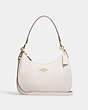 COACH®,TERI HOBO BAG,Leather,Medium,Anniversary,Gold/Chalk,Front View