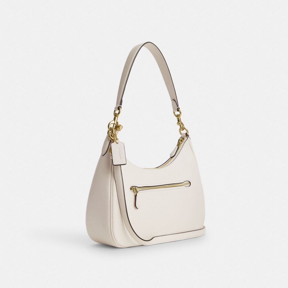 COACH®,TERI HOBO BAG,Pebbled Leather,Anniversary,Gold/Chalk,Angle View