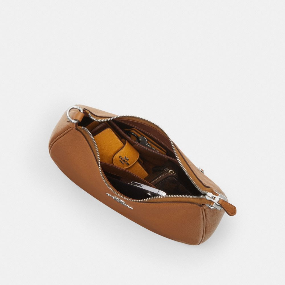 COACH®,HOBO TERI,Cuir galet,Argent/Brun pâle,Inside View,Top View