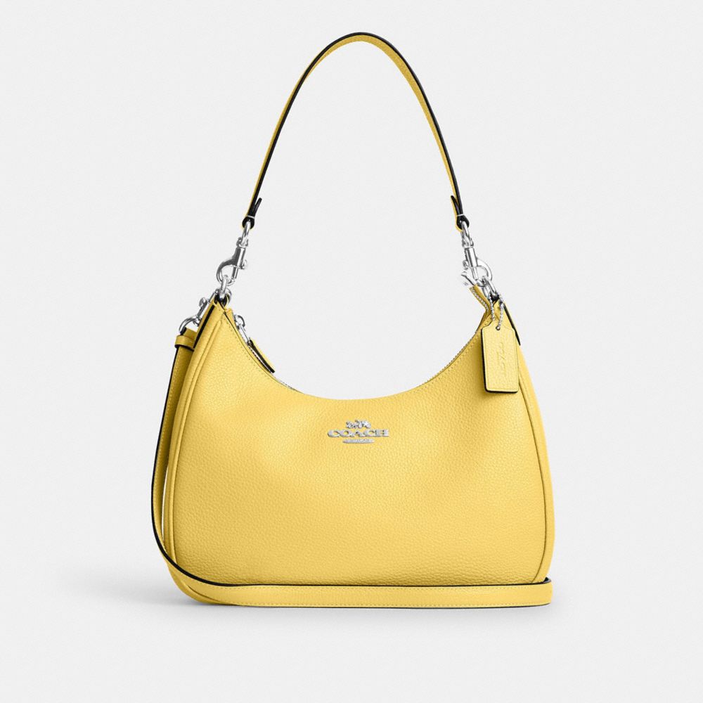 COACH®,HOBO TERI,Cuir,Argent/Jaune rétro,Front View