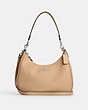 COACH®,TERI HOBO,Leather,Medium,Anniversary,Silver/Sandy Beige,Front View