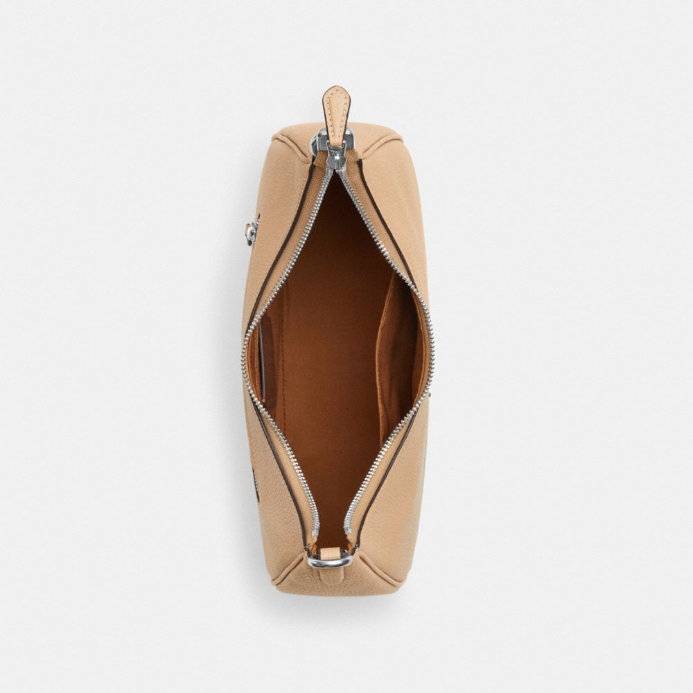 COACH®,Teri Hobo Bag,Leather,Shoulder Bag,Gold Metal,Casual,Beige,Inside View,Top View