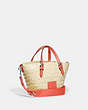 COACH®,SMALL TOTE,Straw,Large,Silver/Natural/Tangerine,Angle View