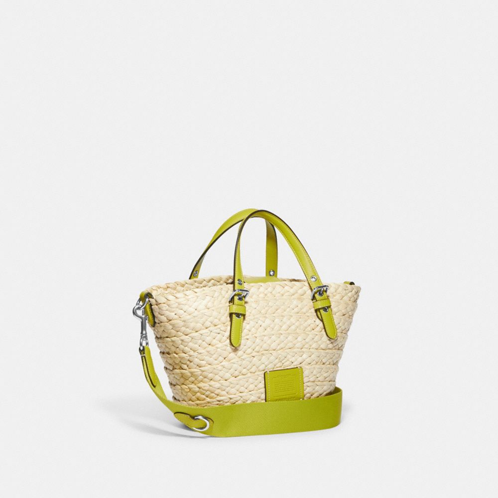 COACH®,スモール トート,トートバッグ,ｼﾙﾊﾞｰ/ﾅﾁｭﾗﾙ/ｷｰ ﾗｲﾑ