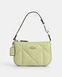 COACH®,NOLITA 15 WITH PUFFY DIAMOND QUILTING,Leather,Mini,Silver/Pale Lime,Front View