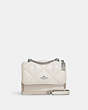 COACH®,MINI KLARE CROSSBODY WITH PUFFY DIAMOND QUILTING,Leather,Small,Silver/Chalk,Front View