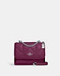COACH®,MINI KLARE CROSSBODY WITH PUFFY DIAMOND QUILTING,Leather,Mini,Silver/Deep Berry,Front View