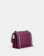 COACH®,MINI KLARE CROSSBODY WITH PUFFY DIAMOND QUILTING,Leather,Mini,Silver/Deep Berry,Angle View