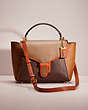 COACH®,RESTORED COURIER CARRYALL IN COLORBLOCK,Brass/Light Saddle Elm,Front View