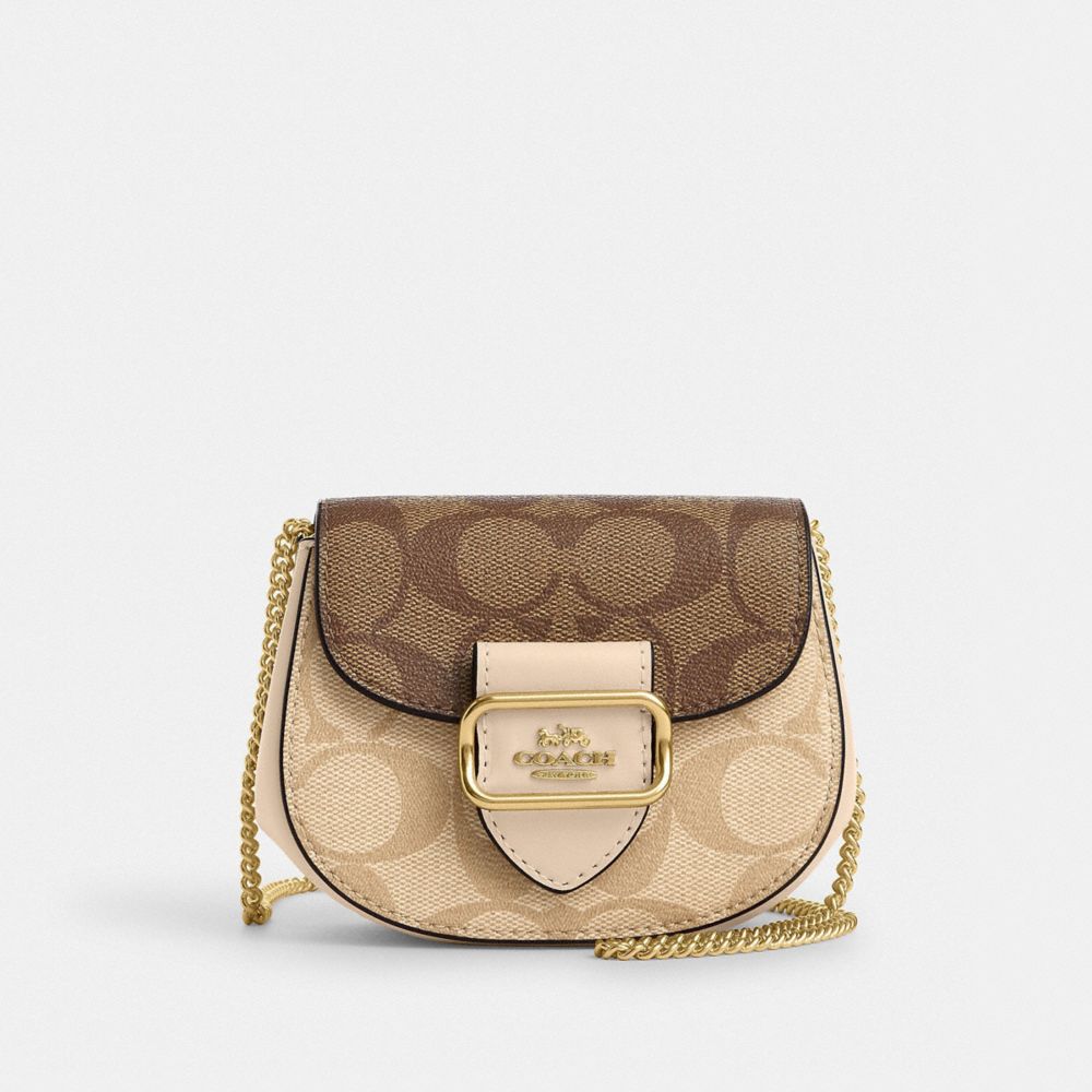 Coach Pink/ Beige Signature Canvas Morgan Crossbody Bag