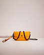 COACH®,RESTORED CLUTCH WITH CHAIN STRAP,Black Copper/Goldenrod,Front View