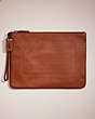 COACH®,RESTORED POUCH WITH STORYPATCH,Saddle,Front View