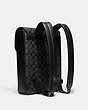 COACH®,BLAINE BACKPACK IN SIGNATURE CANVAS,pvc,Office,Gunmetal/Charcoal,Angle View